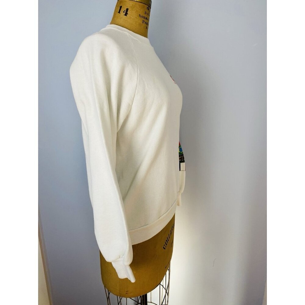 Vintage CNN Crewneck Sweatshirt Flag Sleeve Mens Large Cable News Cotton 90s USA - Picture 6 of 12